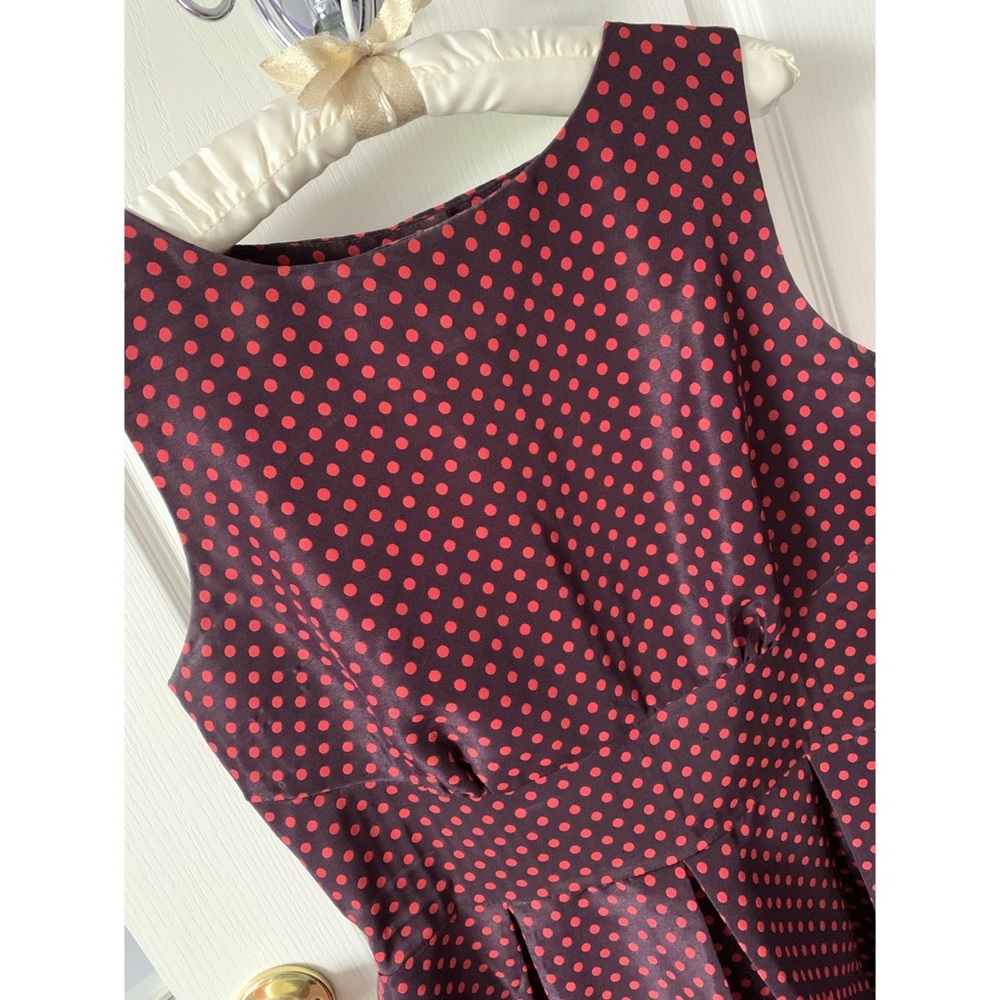 ModCloth Burgundy and Red Polka Dot Dress